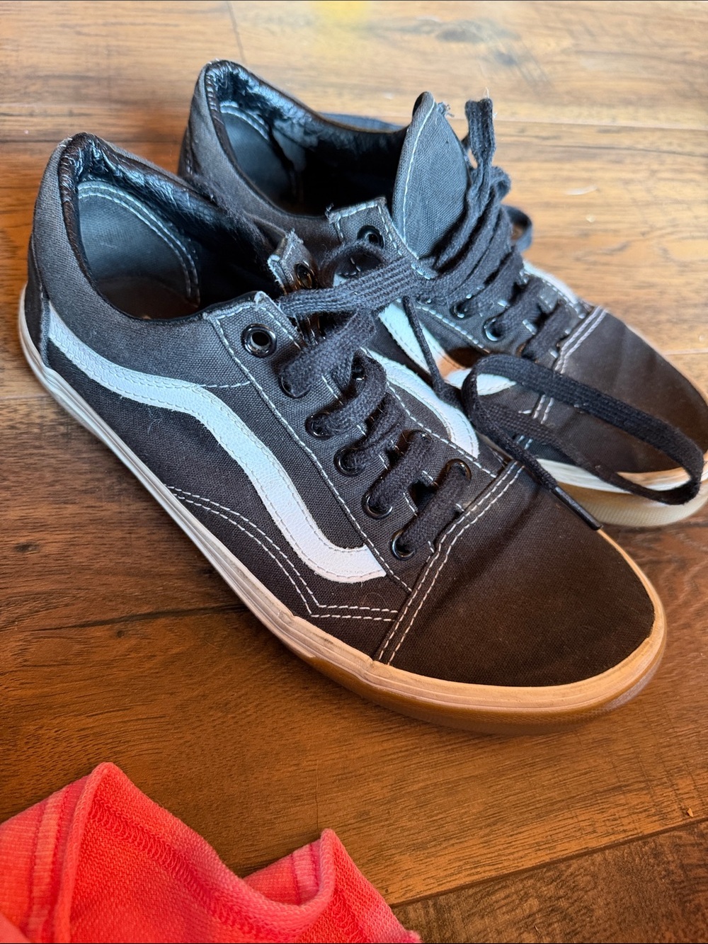 Vans Black Canvas Low-Top Sneakers with White Side Stripe